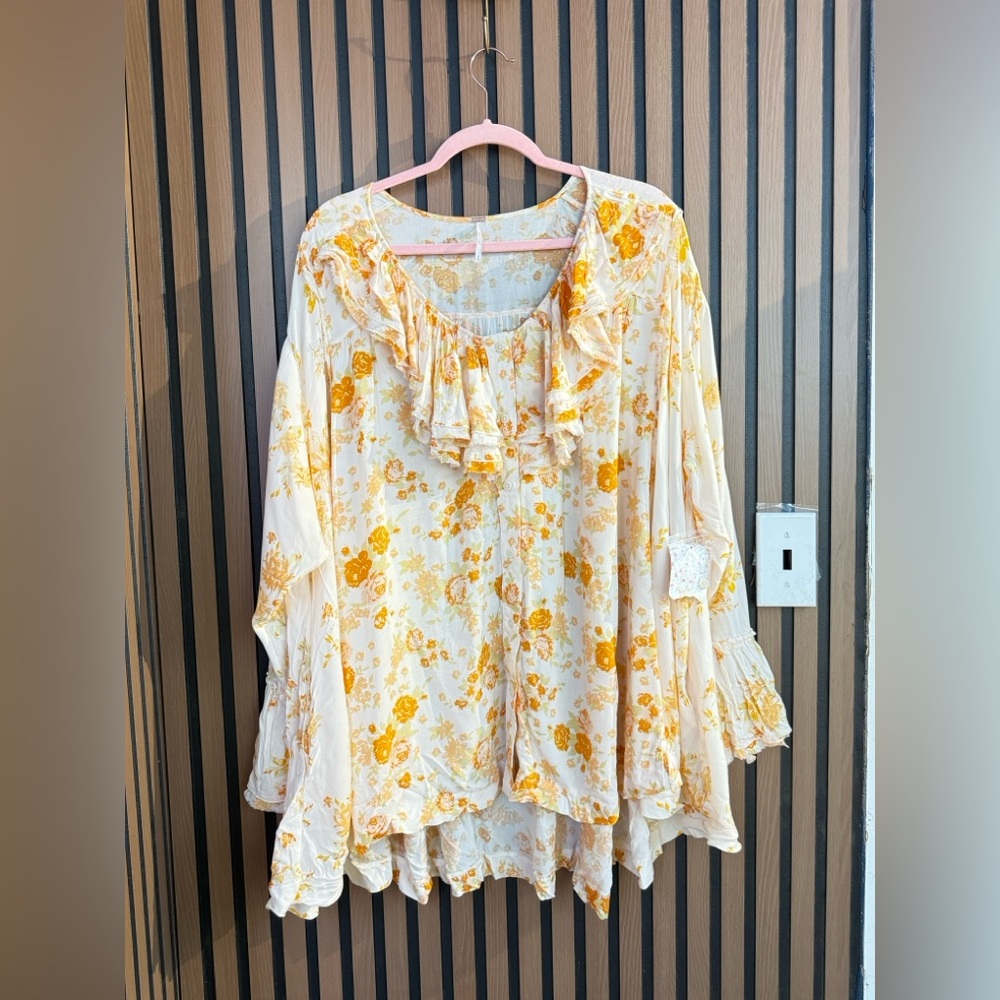 NWT Free People Loretta Tunic Top Tea combo Sz M - Picture 5 of 11